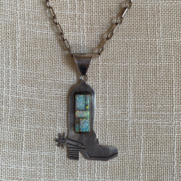 Sterling Silver Necklace J Lee Cowboy Boot - Picture 4 of 16